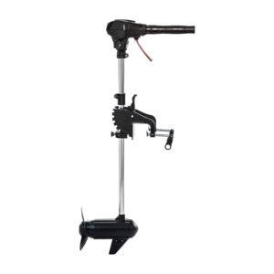 Wattkeel P300 electric outboard motor, side view Wattkeel P300 1800 W brushless electric outboard motor in side view, with stainless steel shaft, tiller handle and transom clamp